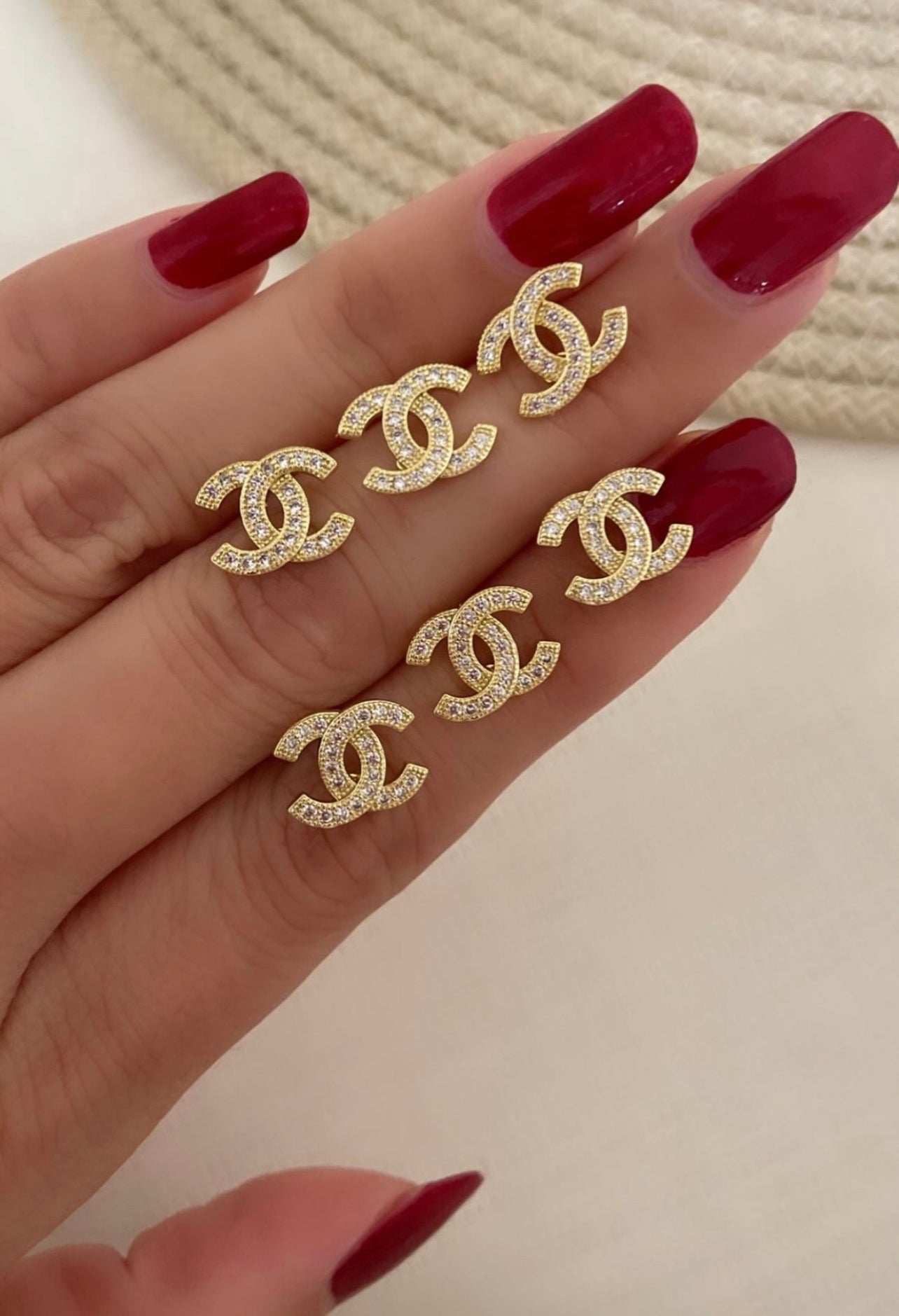 Gold Plated Stainless Steel Cubic Zirconia Stud Earrings – Sparkly Minimalist Everyday Jewelry