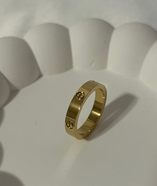 Love Band Ring 4mm – 18K Gold Plated Stainless Steel, Minimal Ring