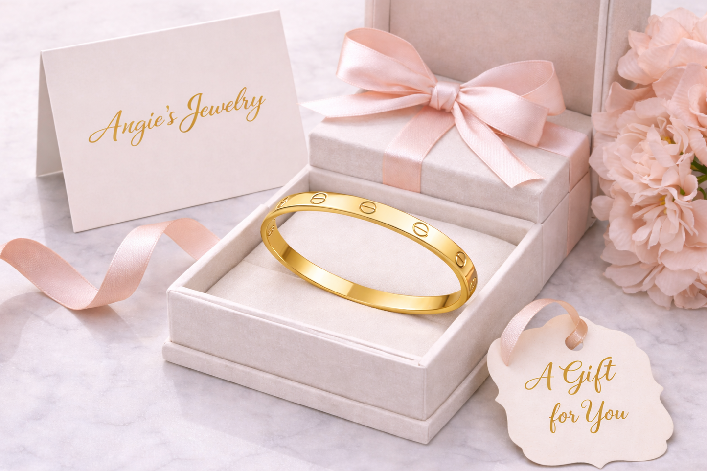 Love Bangle Bracelet 6mm – 18K Gold Plated Stainless Steel – Luxury Style Gift for Her