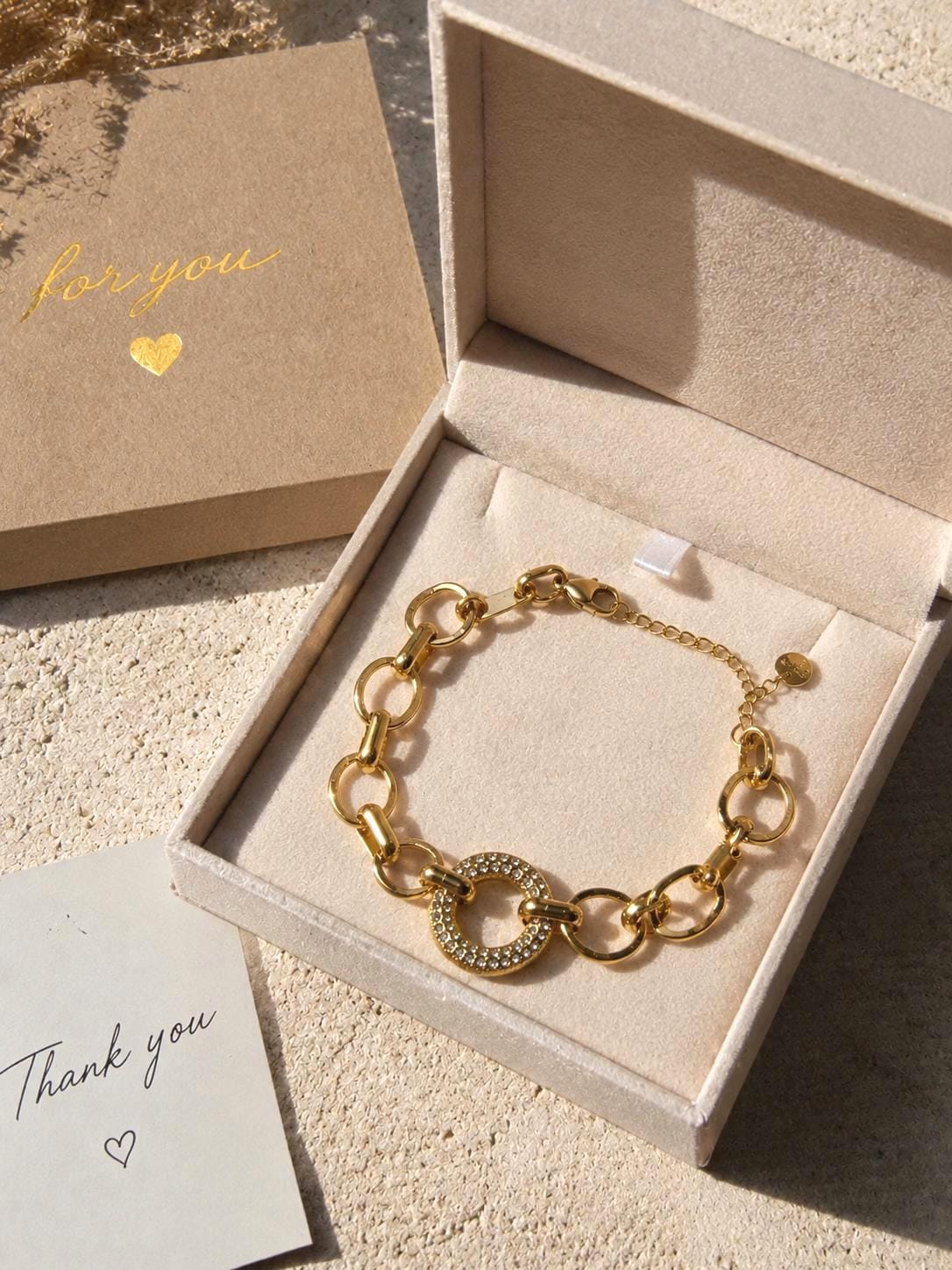 Chunky Gold Chain Bracelet, Gold Plated 316L Stainless Steel, Adjustable Statement Link Bracelet for Women, Minimal Luxe Jewelry