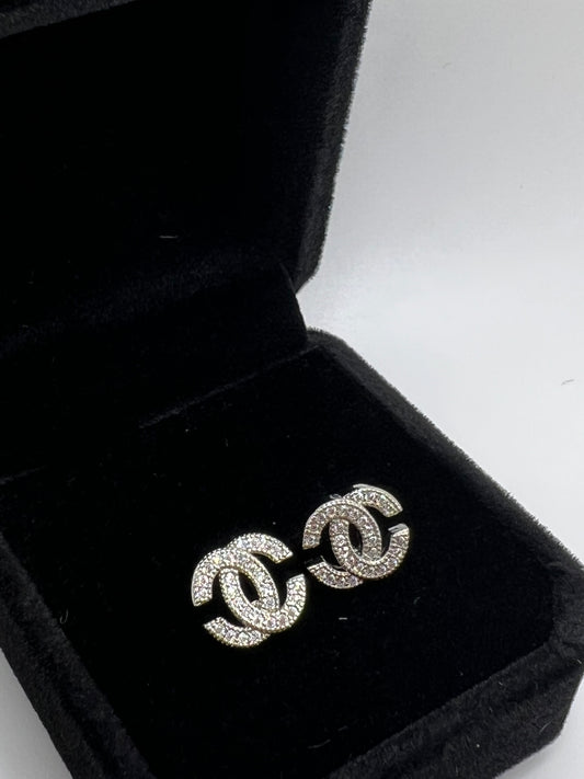 Silver Plated Stainless Steel Cubic Zirconia Stud Earrings – Sparkly Minimalist Everyday Jewelry