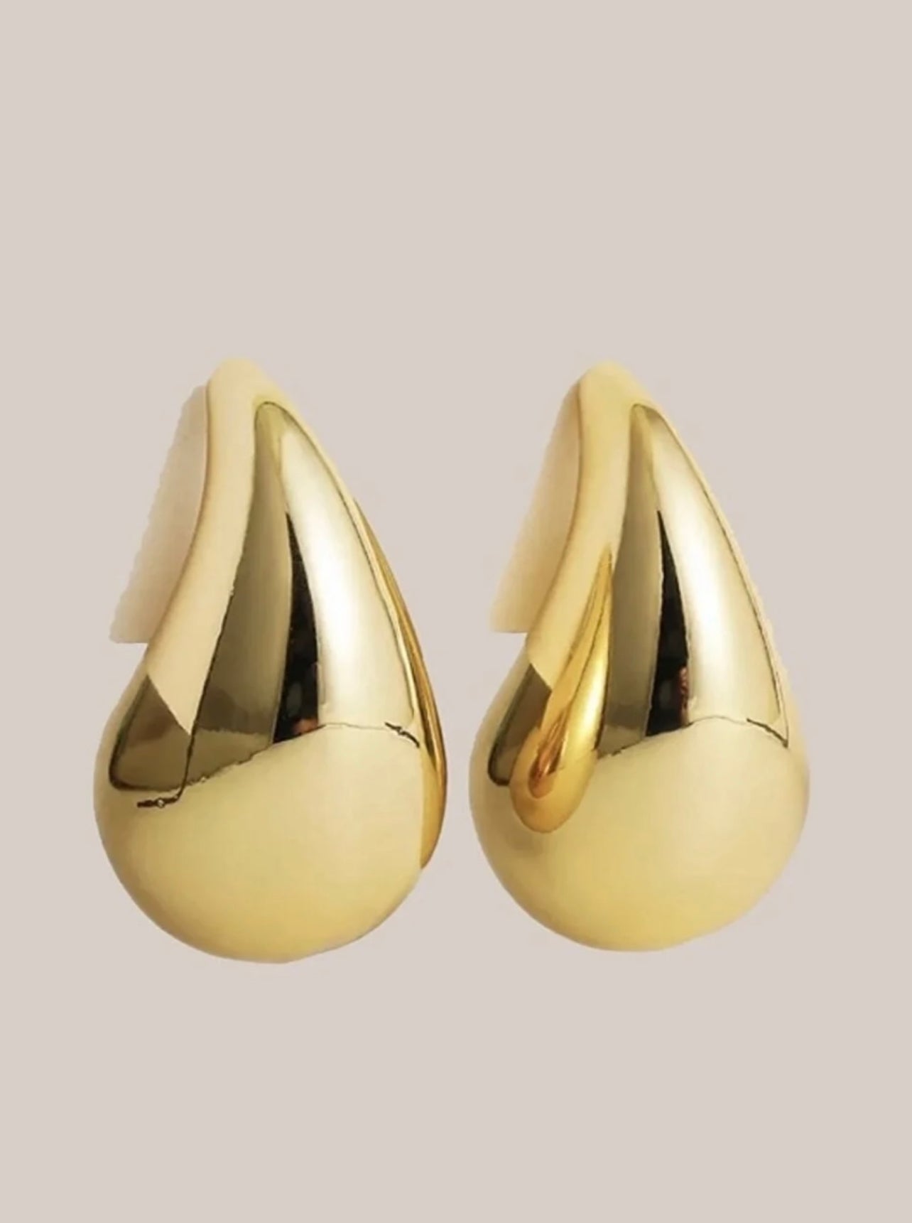 TearDrop  Earrings Necklace Set Adjustable Stainless Steel 18K Gold Plated