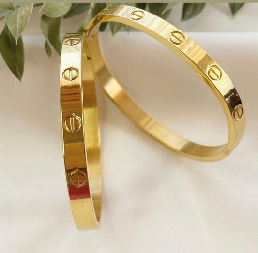Love Bangle Bracelet 6mm – 18K Gold Plated Stainless Steel – Luxury Style Gift for Her