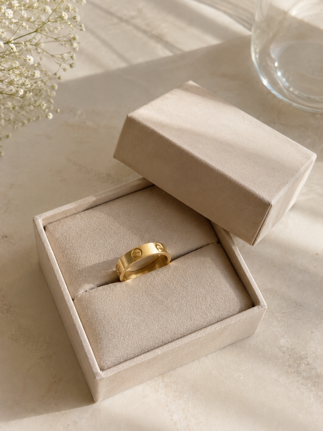 Love Band Ring 6mm – 18K Gold Plated Stainless Steel, Minimal Ring