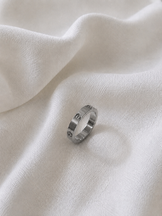 Love Band Ring 4mm – 18K White Gold Plated Stainless Steel, Minimal Ring