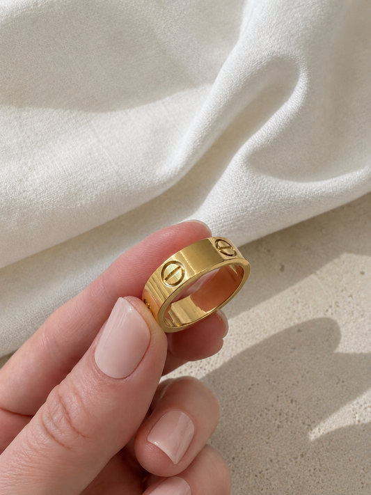 Love Band Ring 6mm – 18K Gold Plated Stainless Steel, Minimal Ring
