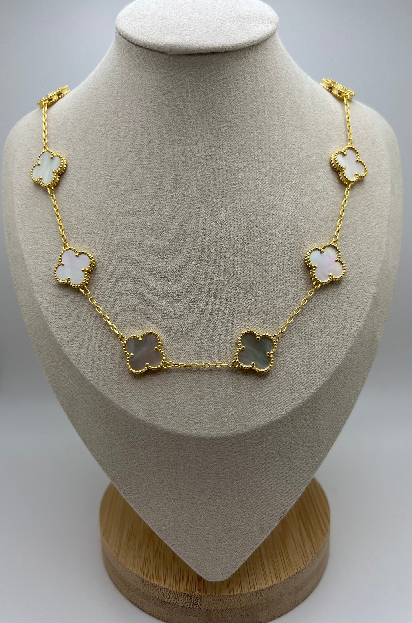 Clover Necklace 18K Gold Plated 925 Sterling Silver 10 motif Clover Necklace