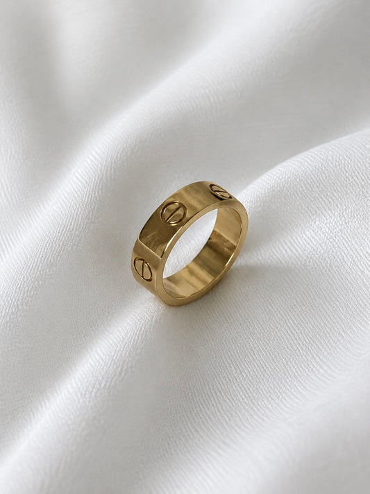 Love Band Ring 6mm – 18K Gold Plated Stainless Steel, Minimal Ring
