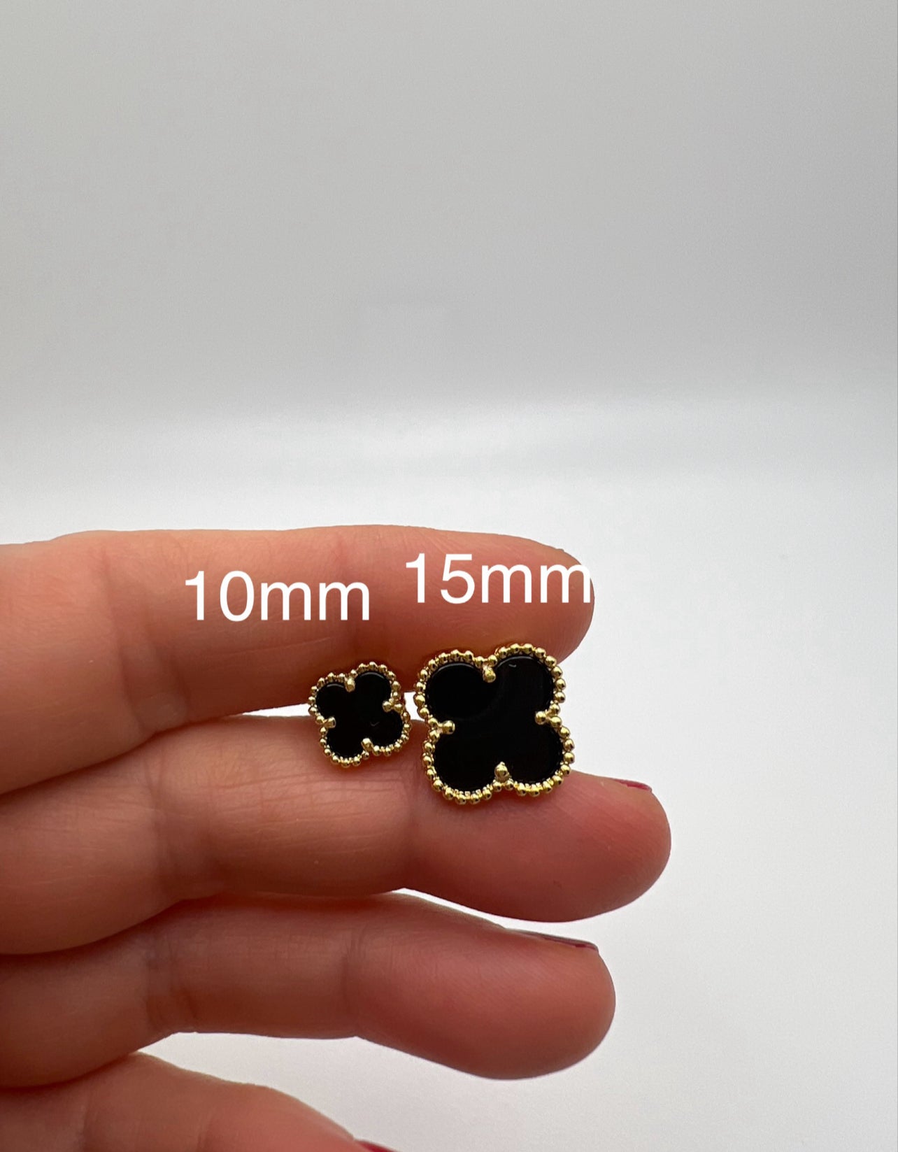 Clover Earrings 18K  Gold Plated 925 Sterling Silver 1 motif Clover Earrings