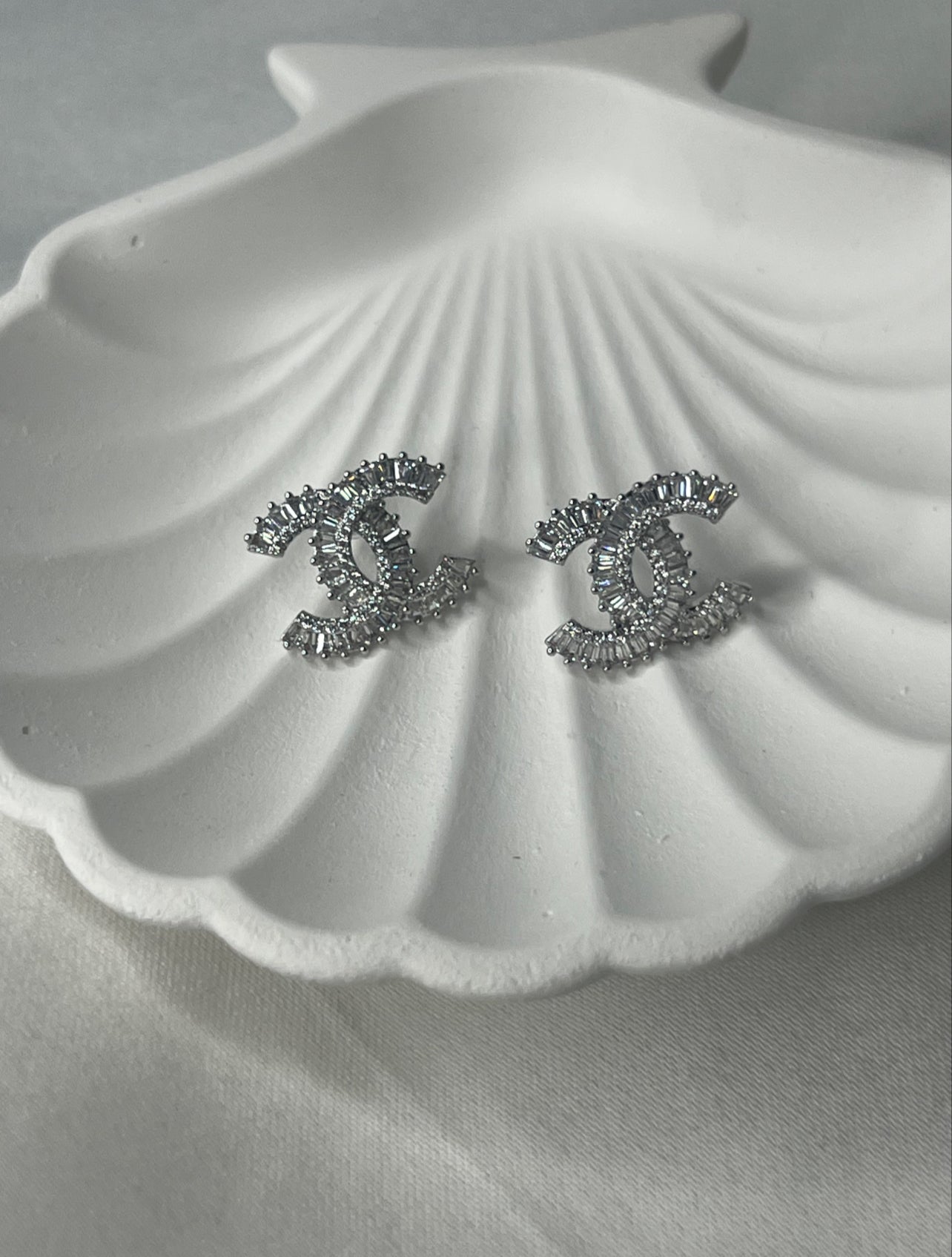 CZ Earrings Stainless Steel 18K White Gold Plated Cubic Zircon Earrings