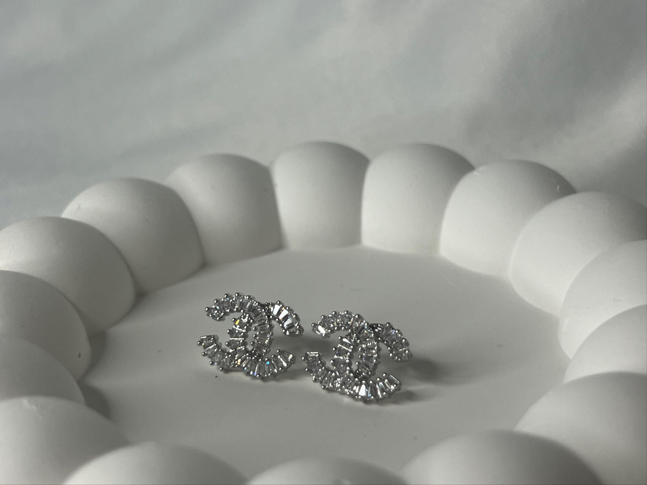 CZ Earrings Stainless Steel 18K White Gold Plated Cubic Zircon Earrings