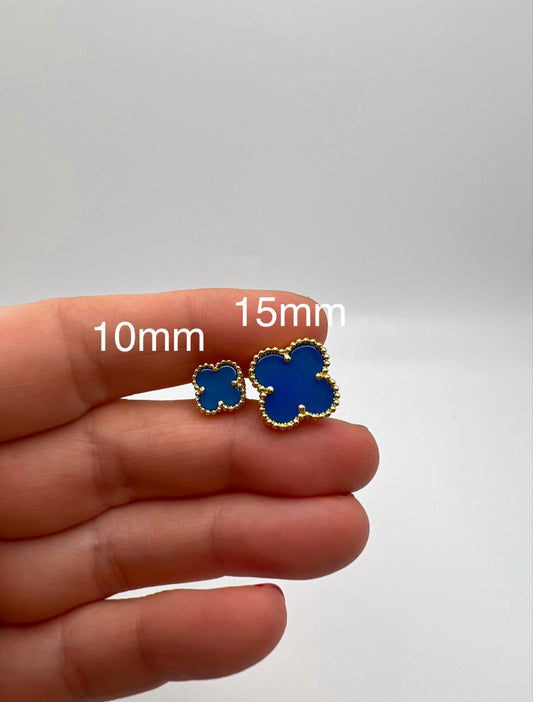 Clover Earrings 18K  Gold Plated 925 Sterling Silver 1 motif Clover Earrings