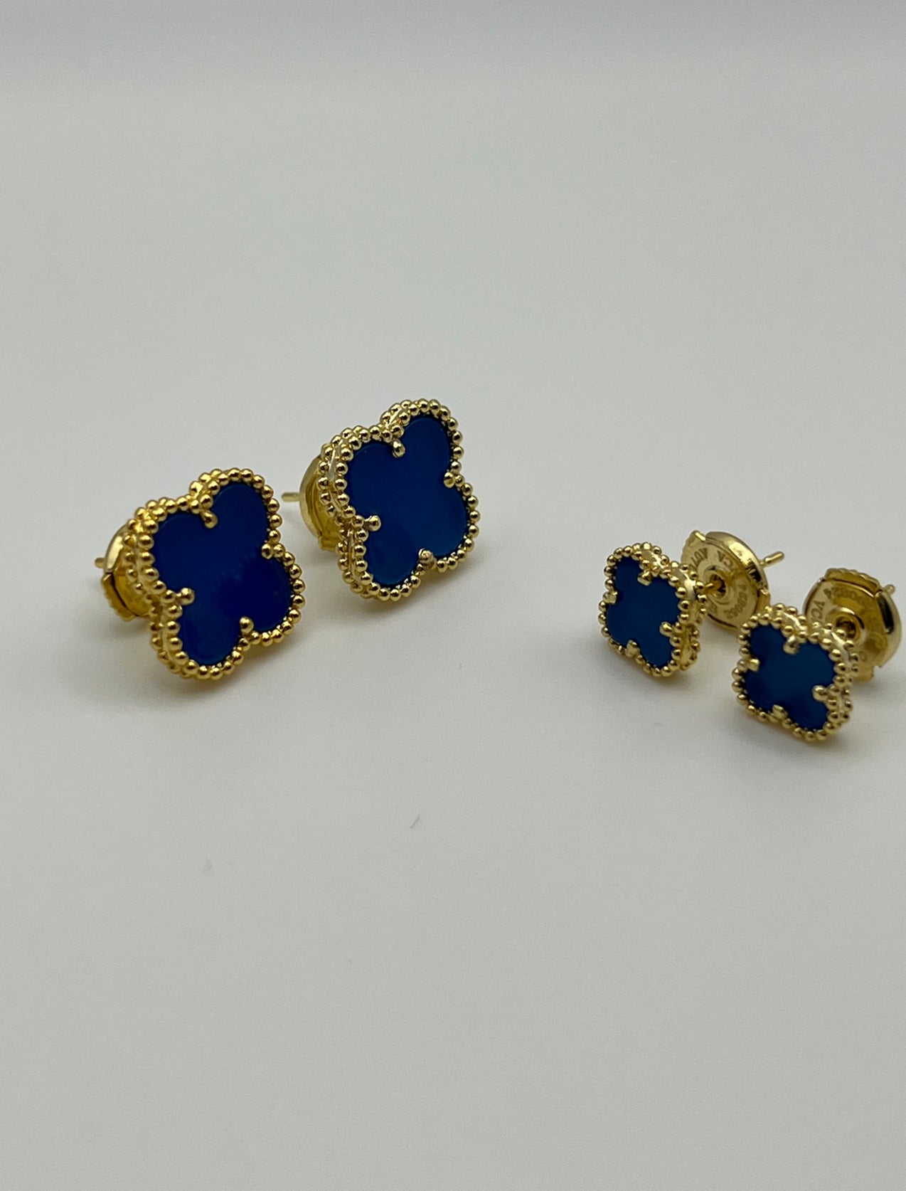 Clover Earrings 18K  Gold Plated 925 Sterling Silver 1 motif Clover Earrings