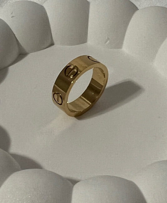 Love Band Ring 6mm – 18K Gold Plated Stainless Steel, Minimal Ring