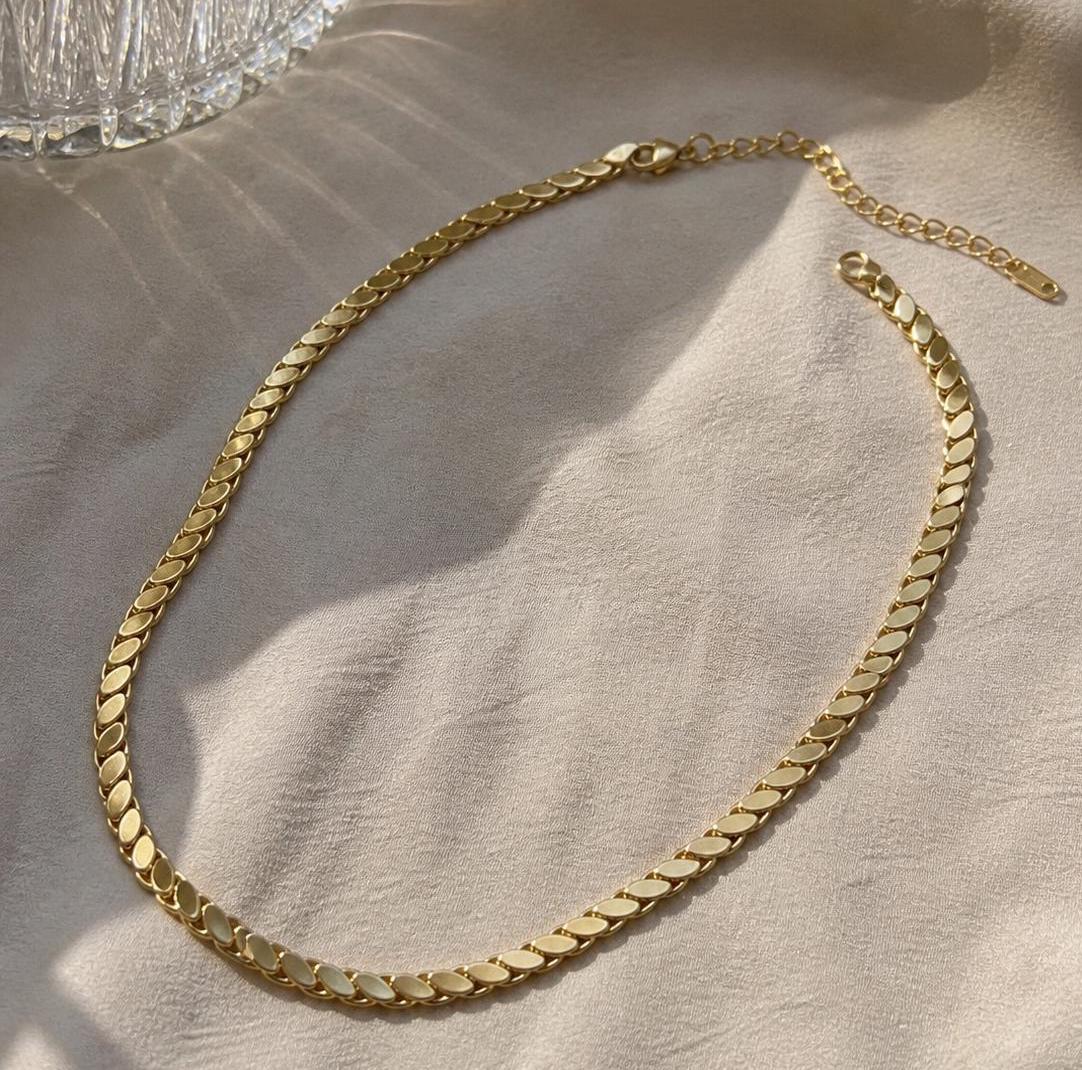Gold Chain Necklace, Gold Plated Stainless Steel Necklace, Chunky Link Necklace, Adjustable Layering Necklace, Minimal Jewelry Gift
