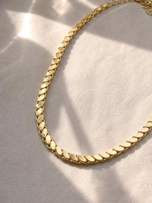 Gold Chain Necklace, Gold Plated Stainless Steel Necklace, Chunky Link Necklace, Adjustable Layering Necklace, Minimal Jewelry Gift