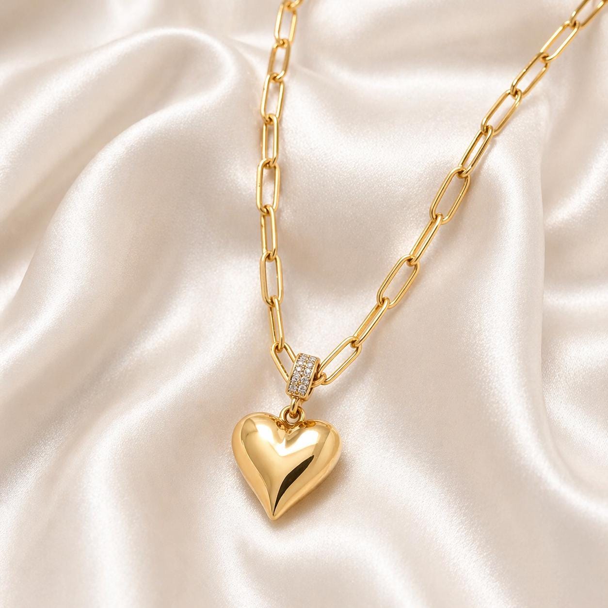 Custom Heart Necklace, Gold Initial Necklace with Birthstone, Stainless Steel Gold Pendant Necklace, Custom Name Jewelry Gift for Her