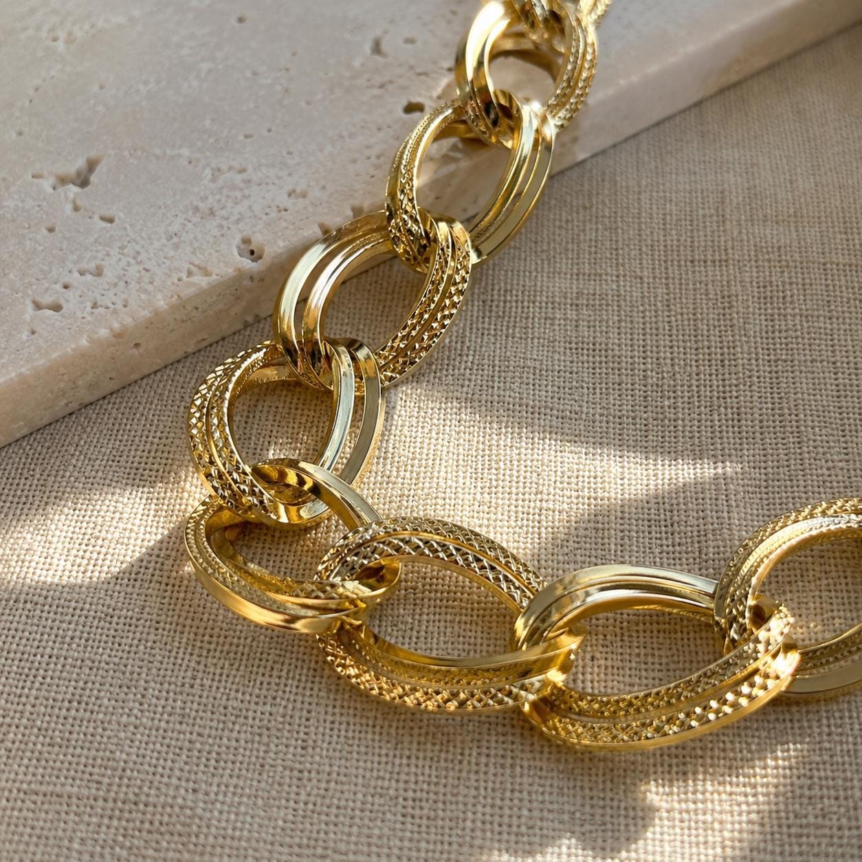 Chunky Paperclip Necklace, 316L Stainless Steel Jewelry, Statement Gold Chain Necklace,Waterproof Non Tarnish Adjustable Necklace for Women