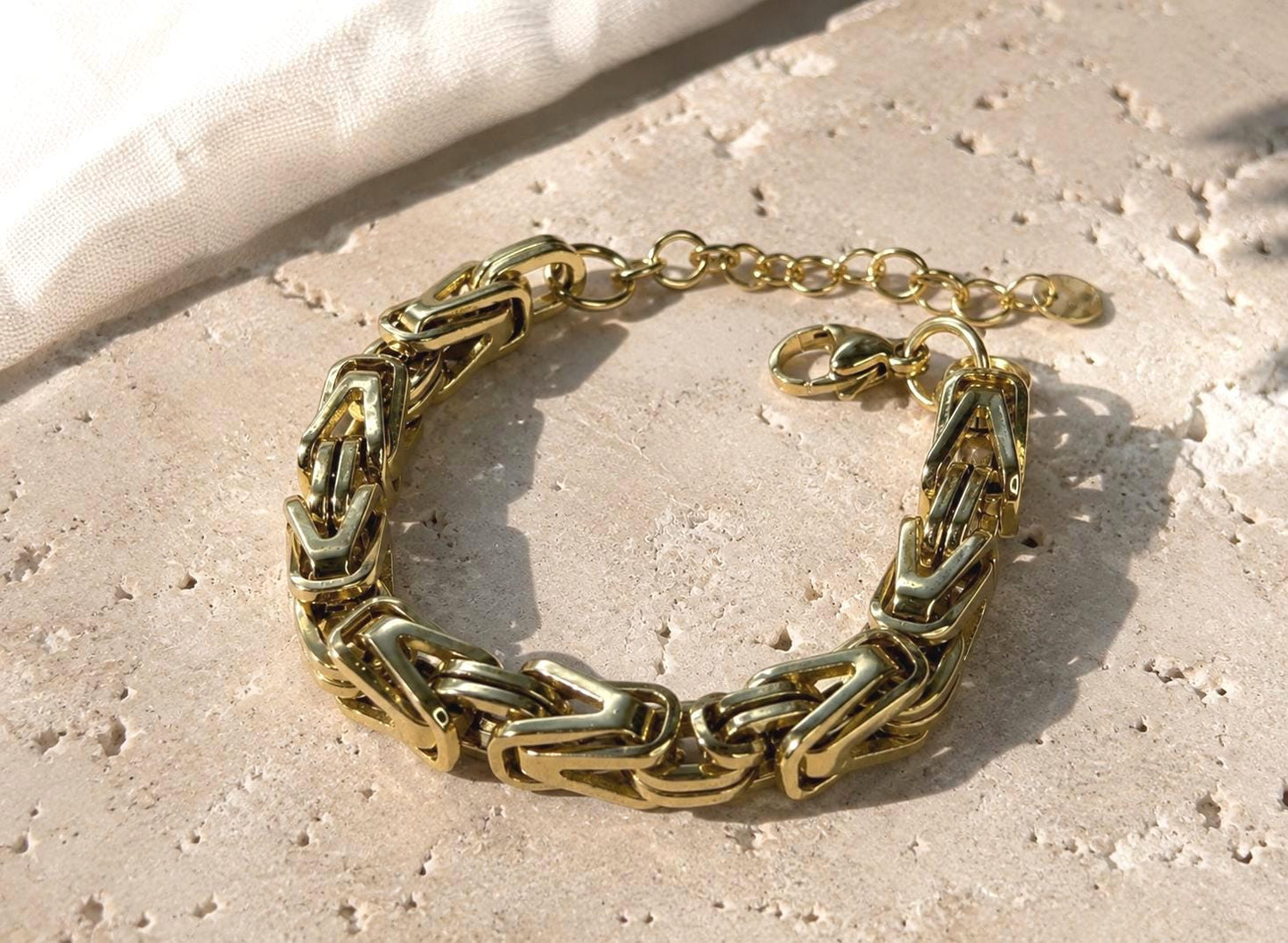 Unisex Chunky Gold Chain Bracelet|14K Gold Plated 316L Stainless Steel|Thick Heavy Adjustable Bracelet|Bold Statement Jewelry for Men Women