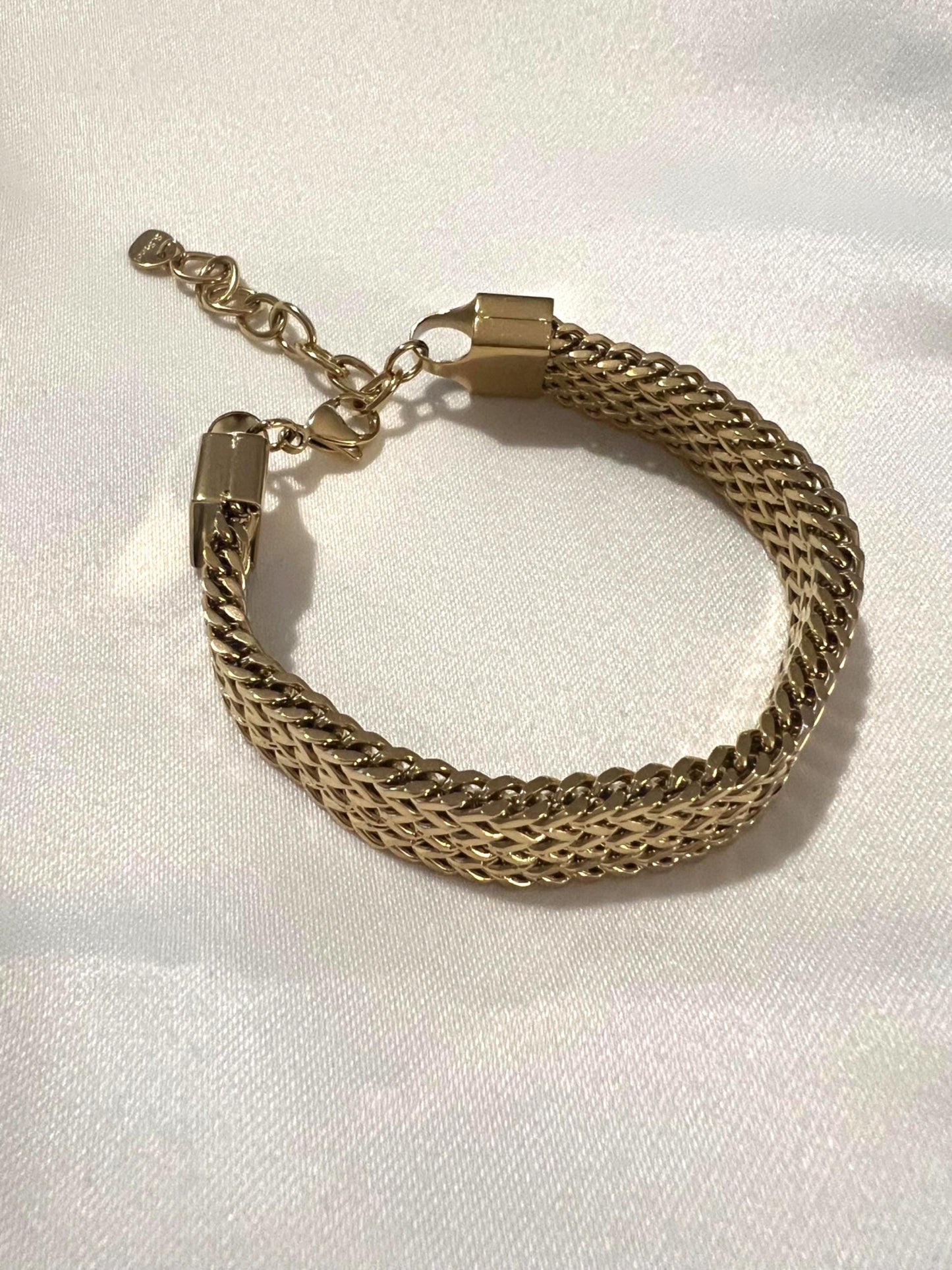 Men’s Stainless Steel Chain Bracelet – Gold or Silver Chunky Waterproof Non-Tarnish Jewelry