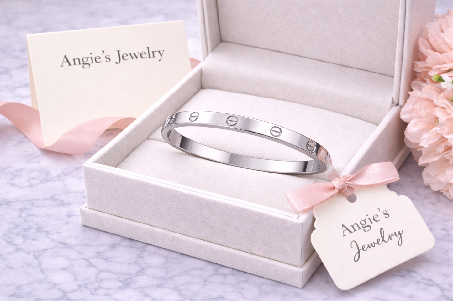 Love Bangle Bracelet 6mm – Stainless Steel – Luxury Style Gift for Her